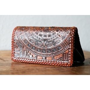 Vintage Handmade Tooled Leather Wallet